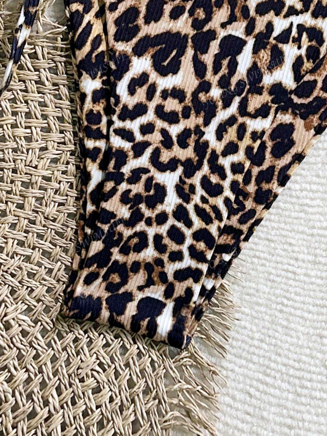 KOMPLET BIKINI ANIMAL PRINT WIĄZANIE