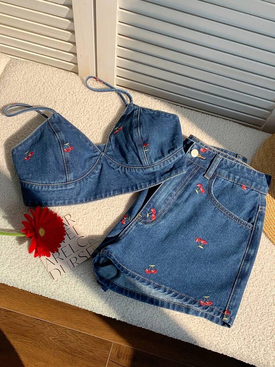 NIEBIESKI JEANSOWY TOP 