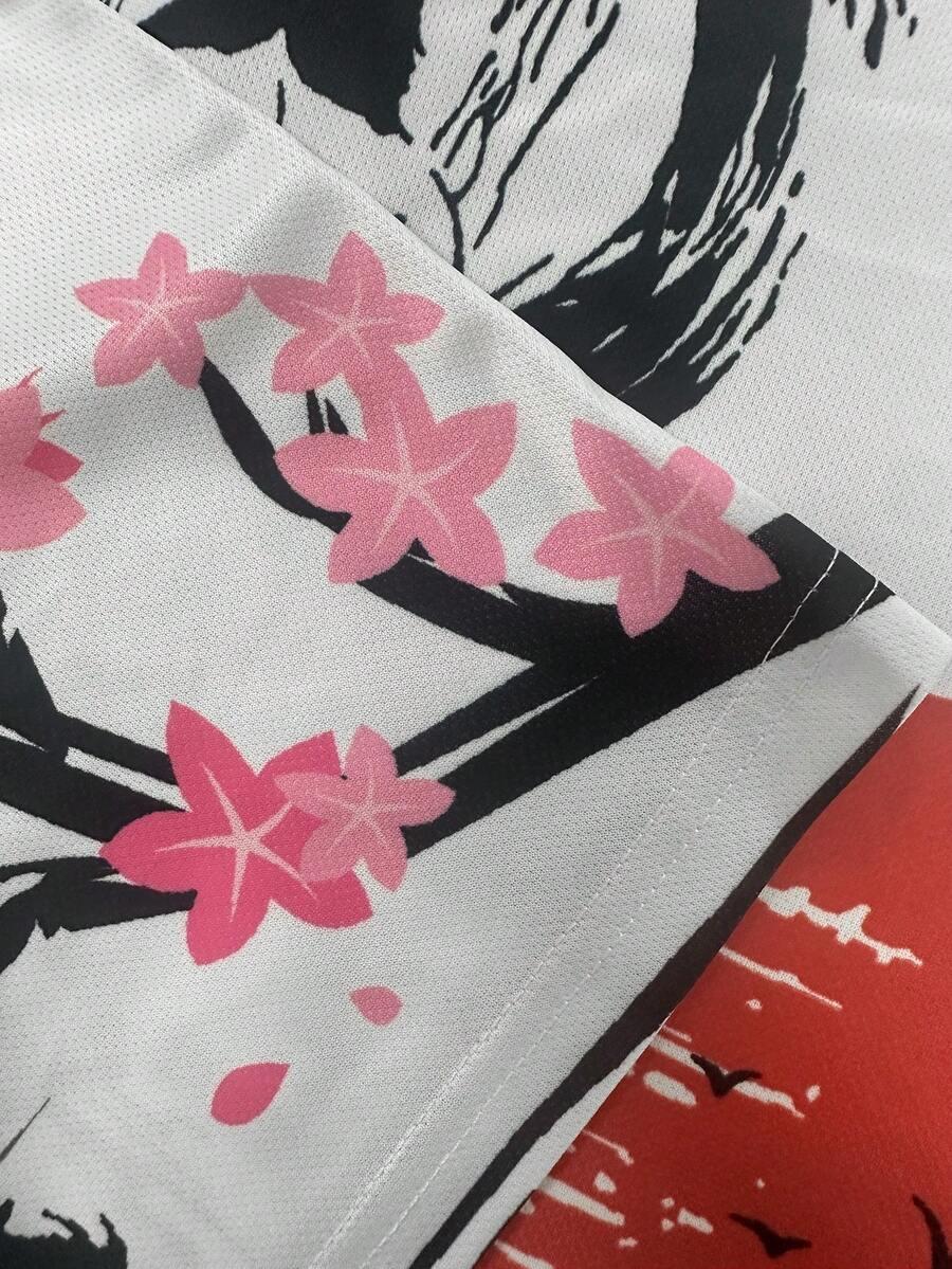 t-shirt okrągły dekolt nadruk