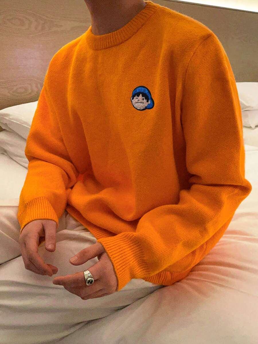 pomarańczowy sweter długi rękaw