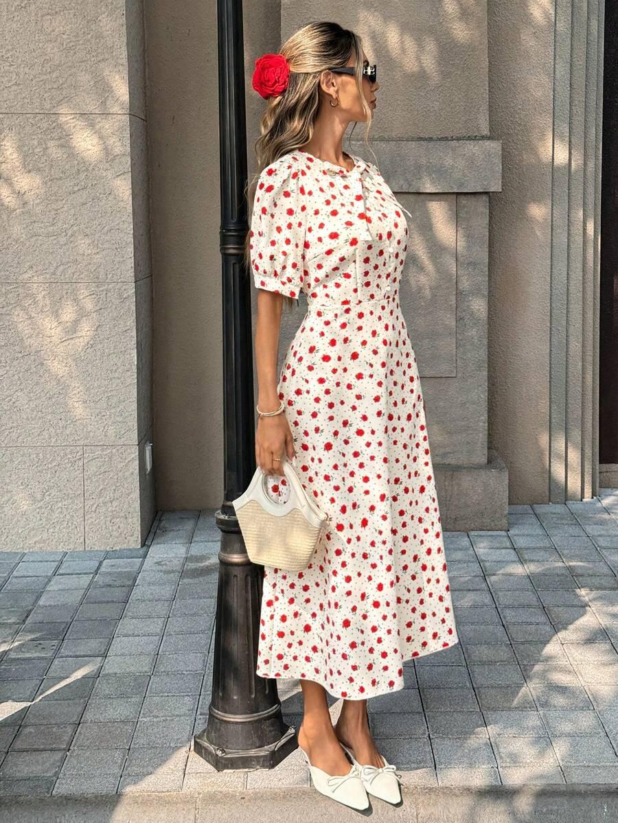 MAXI SUKIENKA PRINT KWIATY