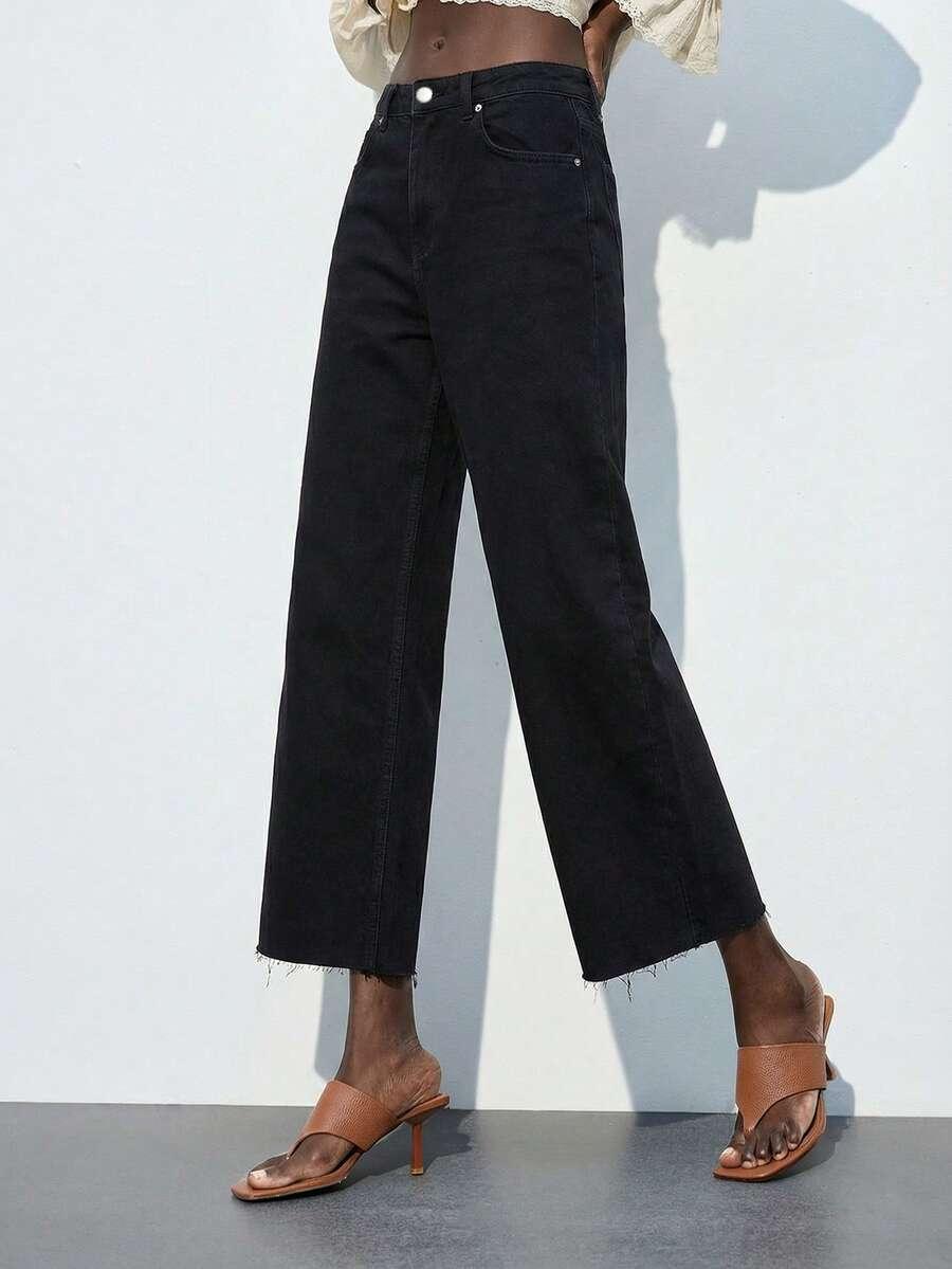 CZARNE SPODNIE JEANS