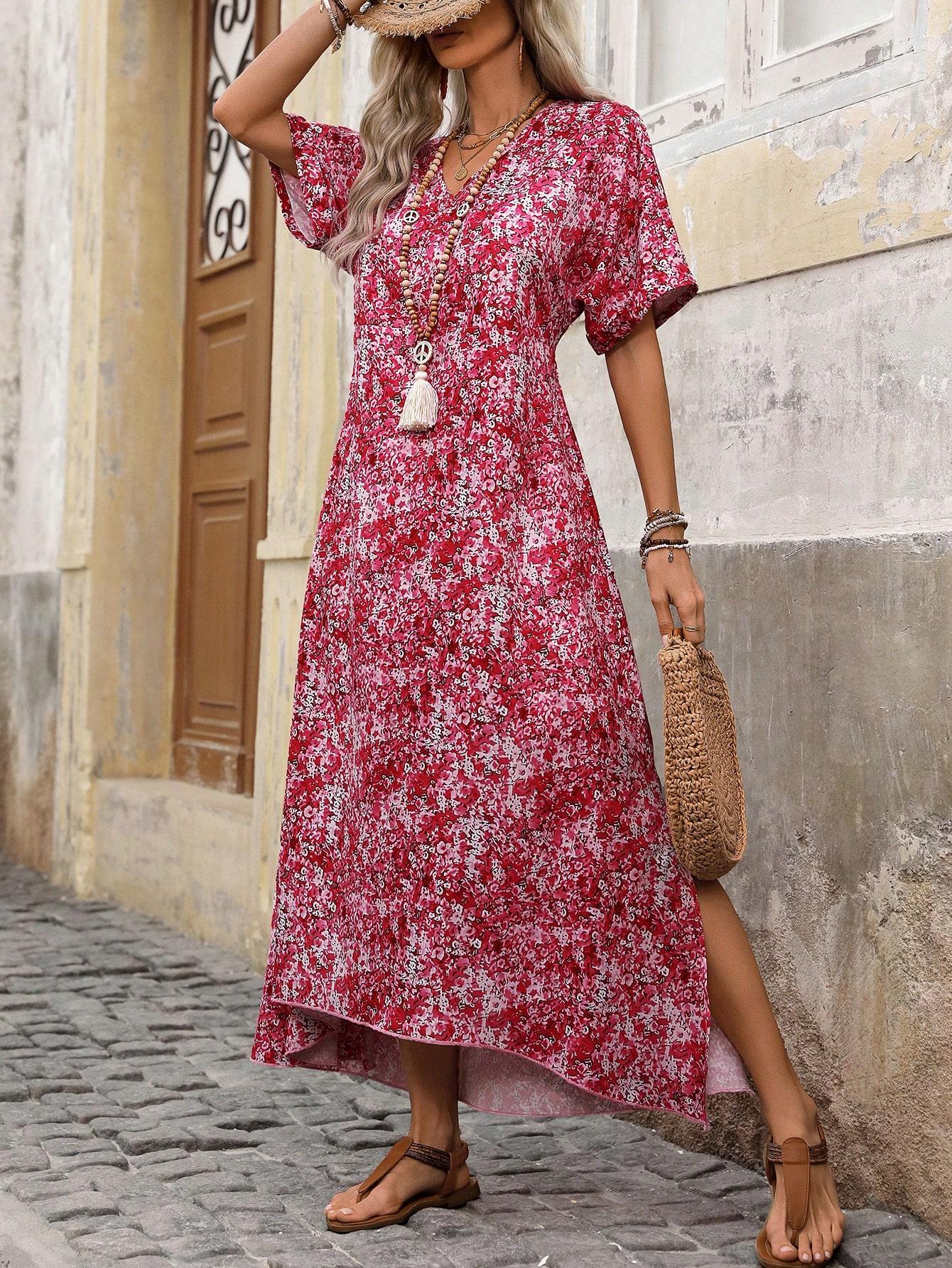 SUKIENKA MIDI BOHO Z DEKOLTEM CARMEN 