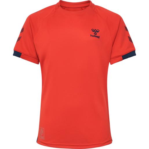 klasyczny czerwony t-shirt logo kontrast