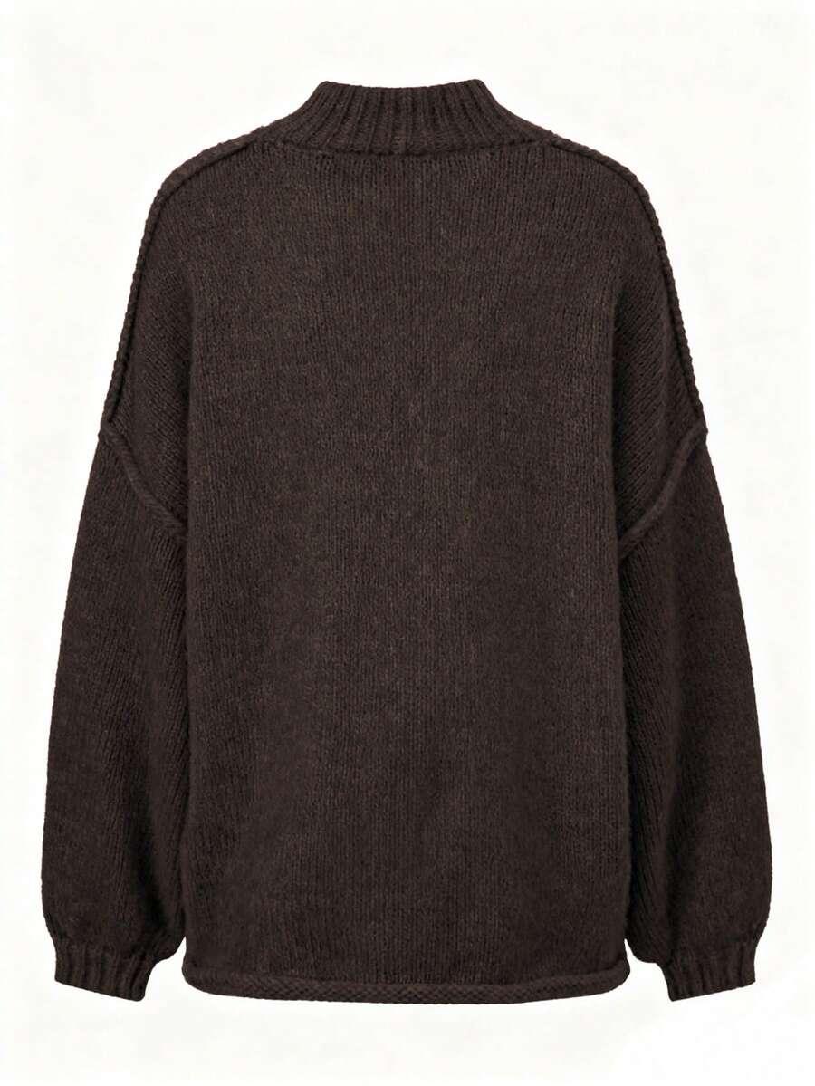 brązowy sweter długi rękaw