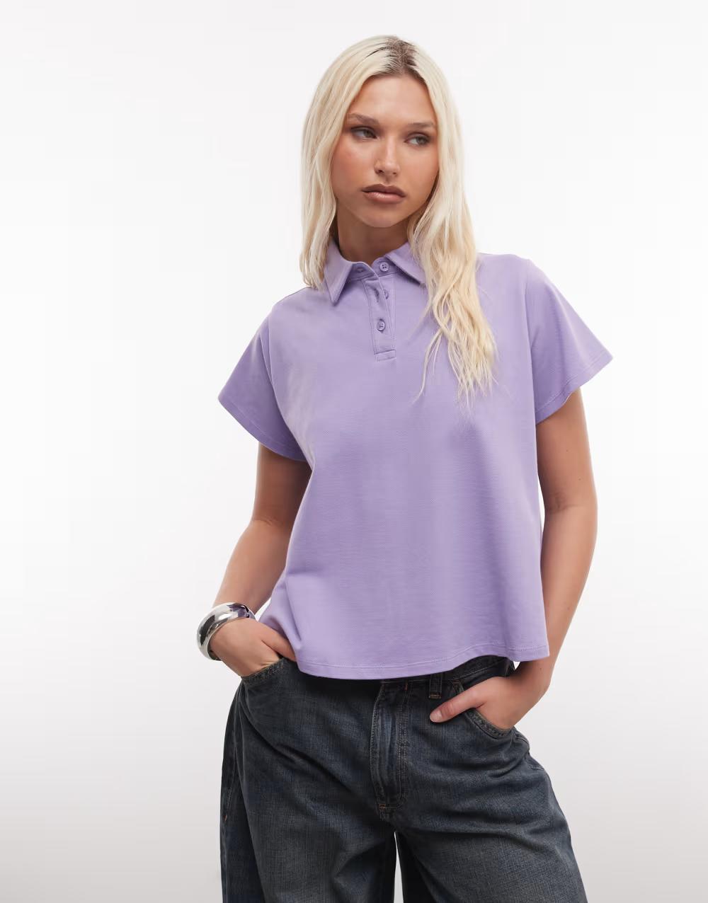 fioletowa koszulka polo