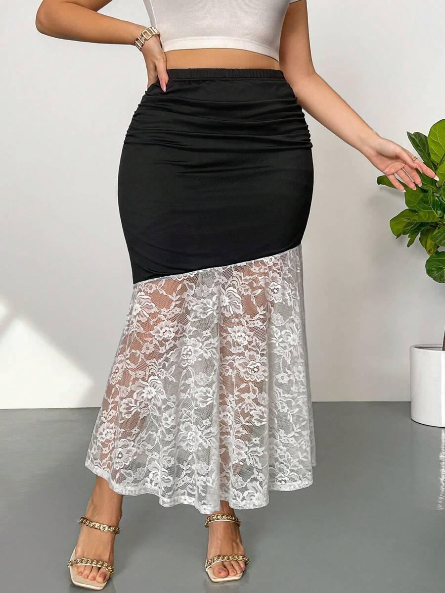spódnica maxi koronka