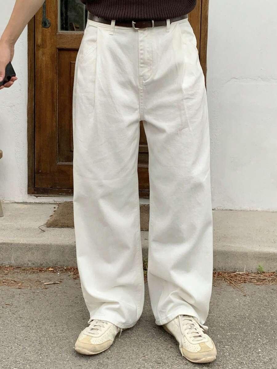 BIAŁE SPODNIE JEANS