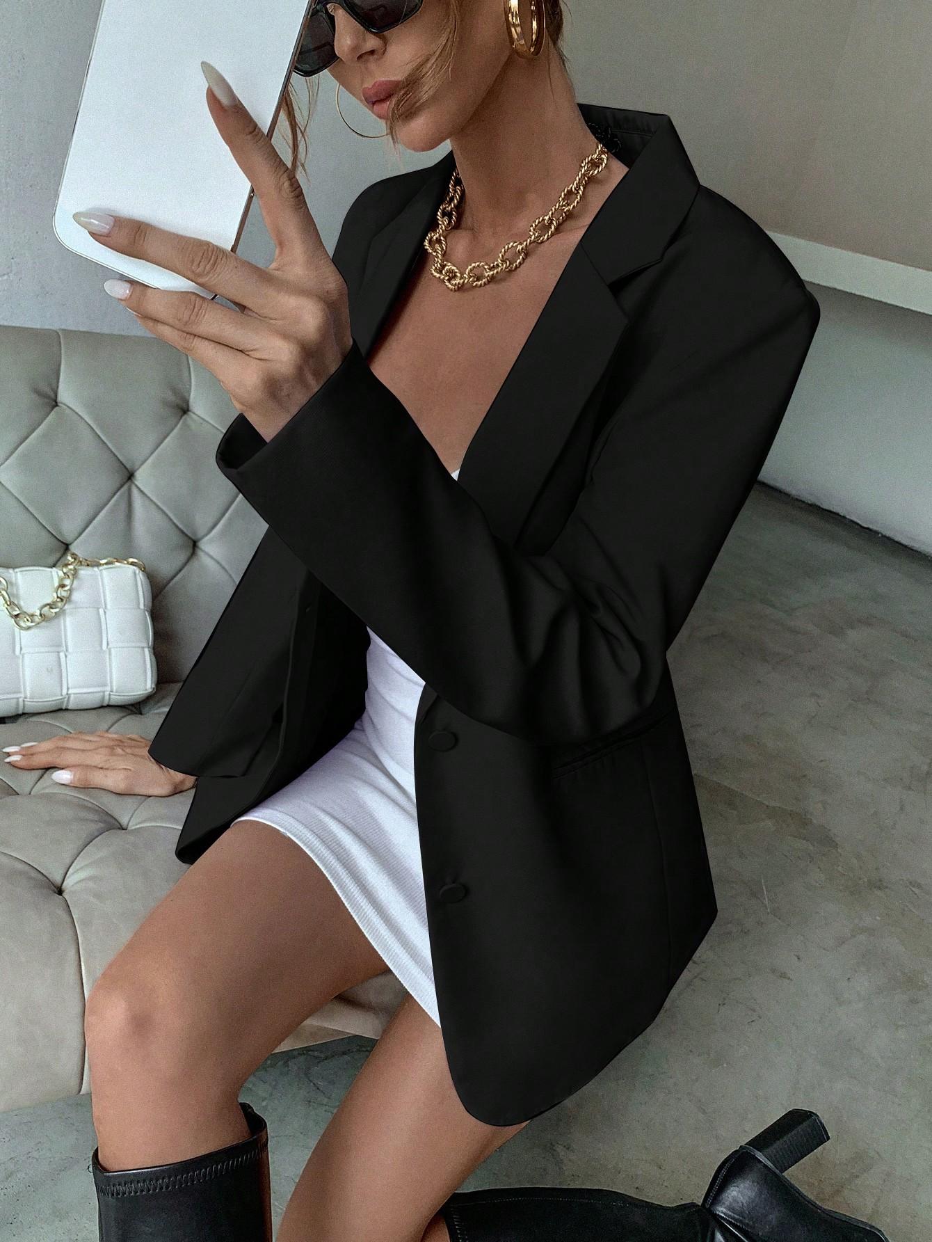 CZARNA ELEGANCKA MARYNARKA