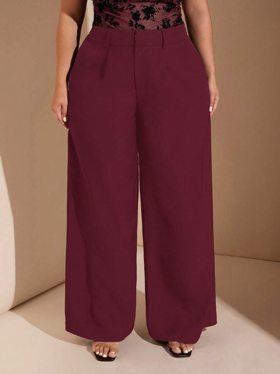 bordowe eleganckie spodnie 