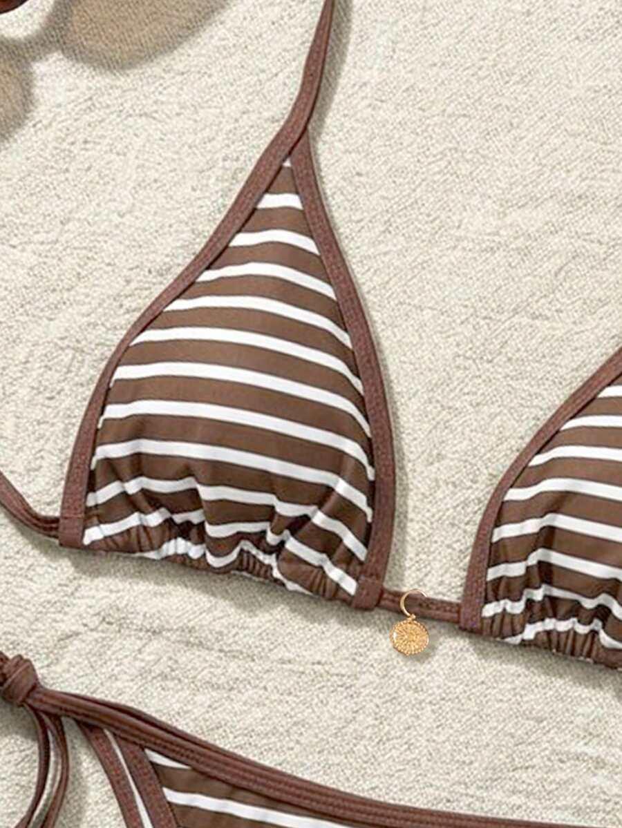 KOMPLET BIKINI WIĄZANY W PASKI