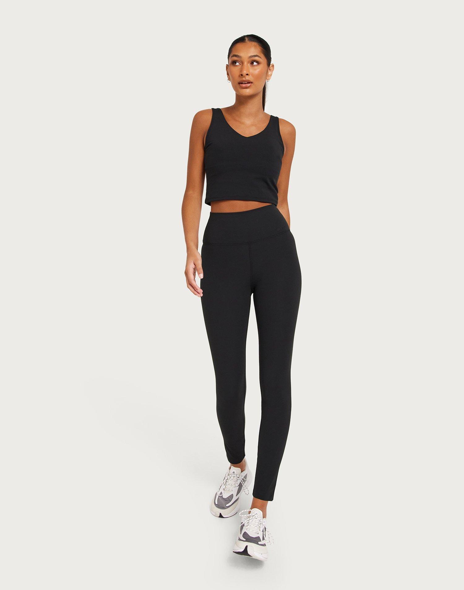 czarne klasyczne sportowe legginsy basic