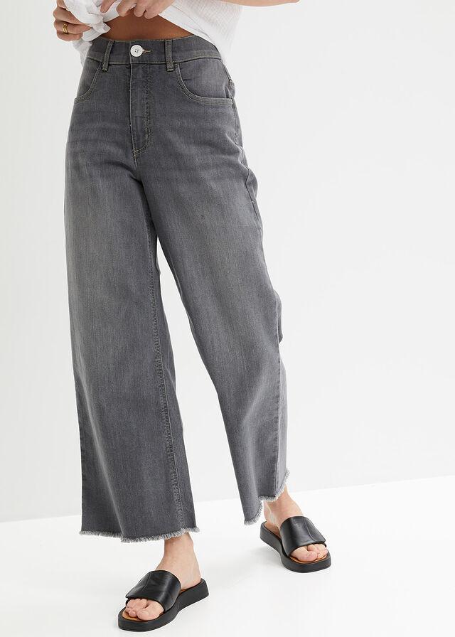 JEANSY 7/8 Z SZEROKIMI NOGAWKAMI