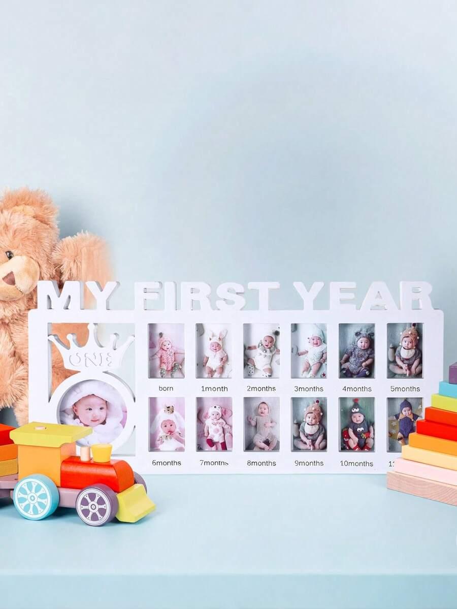 biała ramka na zdjęcia my first year