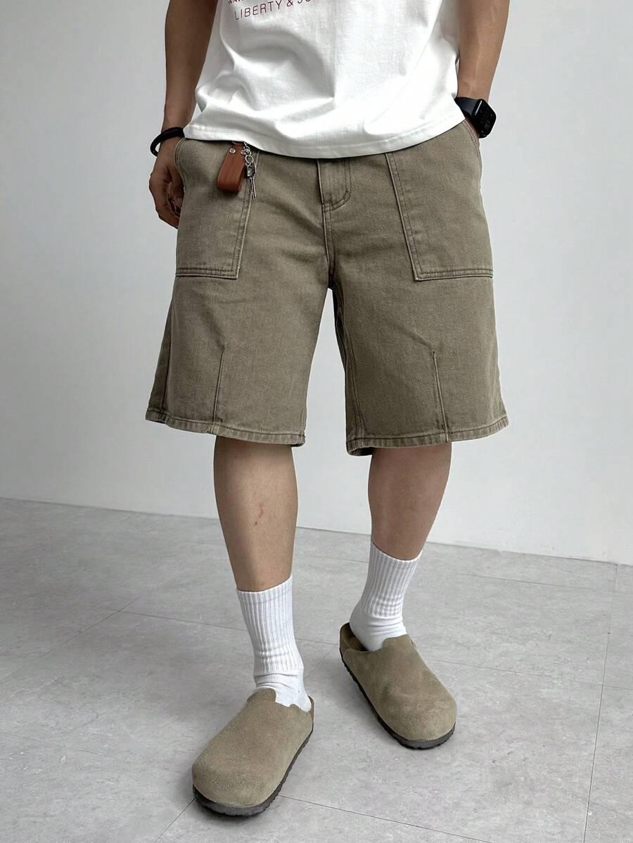beżowe krótkie spodenki jeans 
