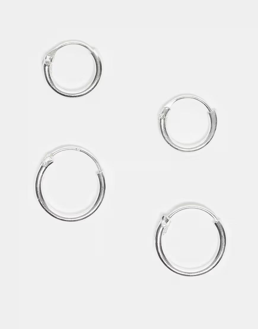 srebrne kolczyki 4-pack