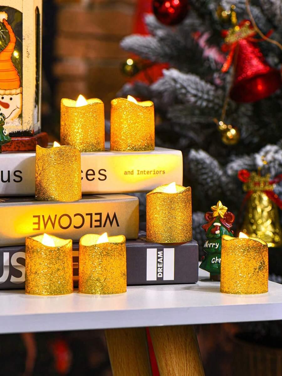 złote świece led 6-pack