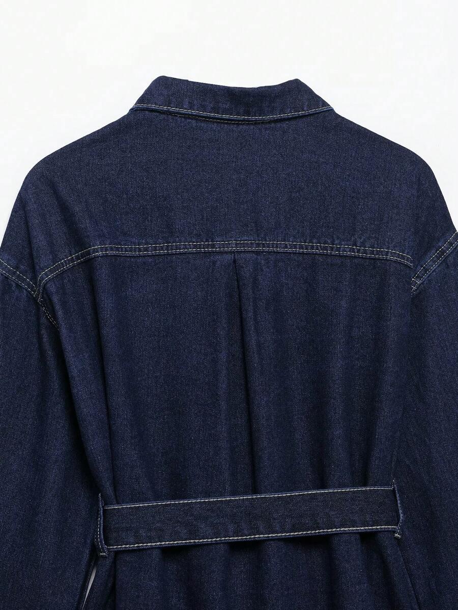 GRANATOWA KURTKA JEANS 