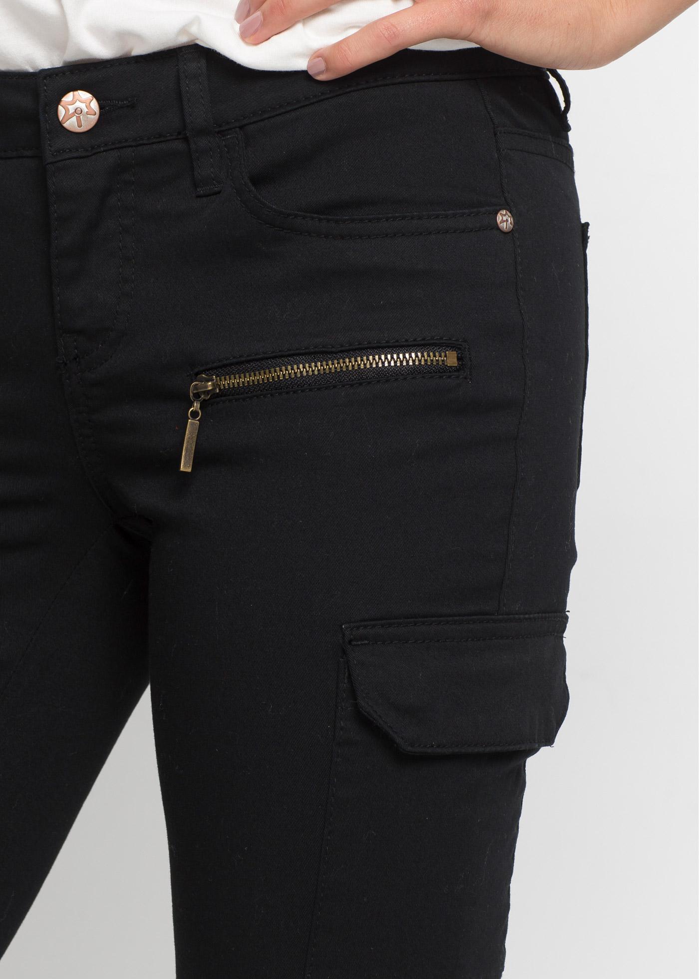 CZARNE SPODNIE JEANS RURKI ZAMEK