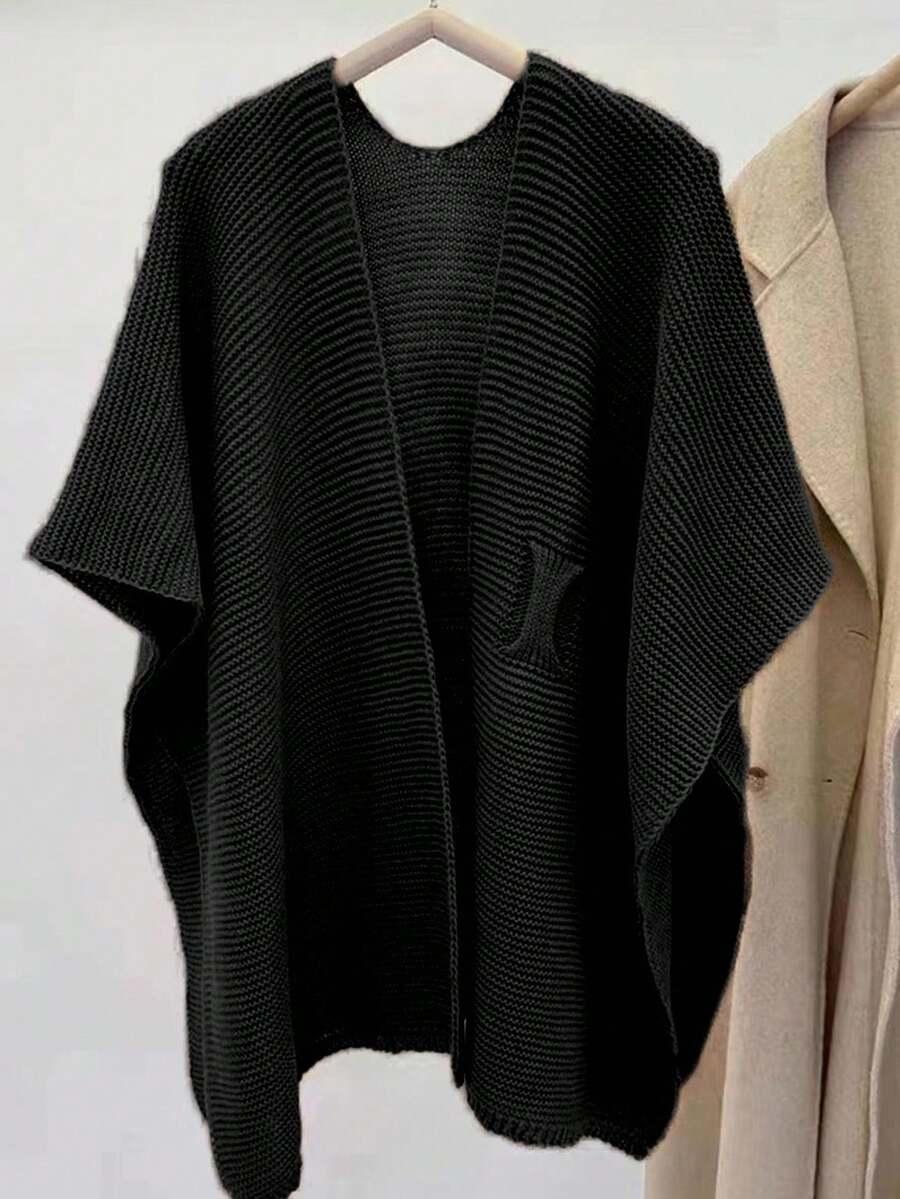czarny sweter narzutka