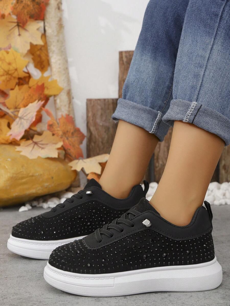 CZARNE BUTY SPORTOWE CEKINY