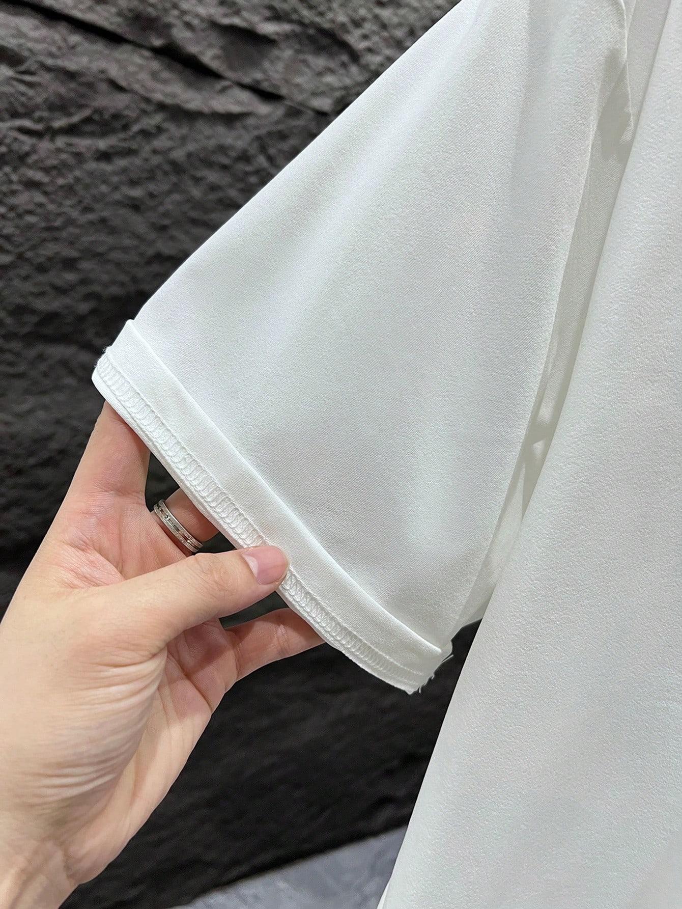 biały t-shirt print 