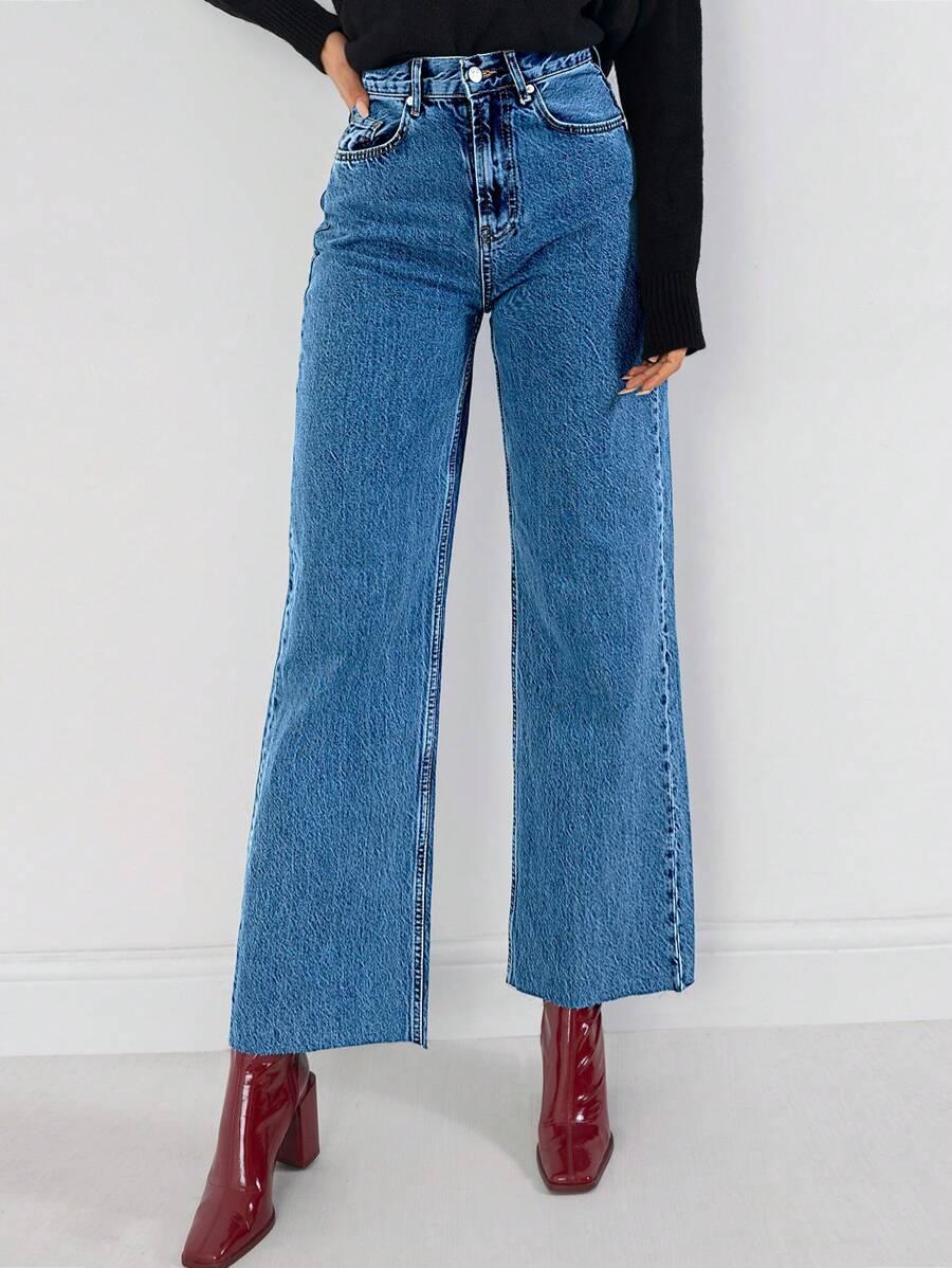 NIEBIESKIE SPODNIE JEANS HIGH WAIST