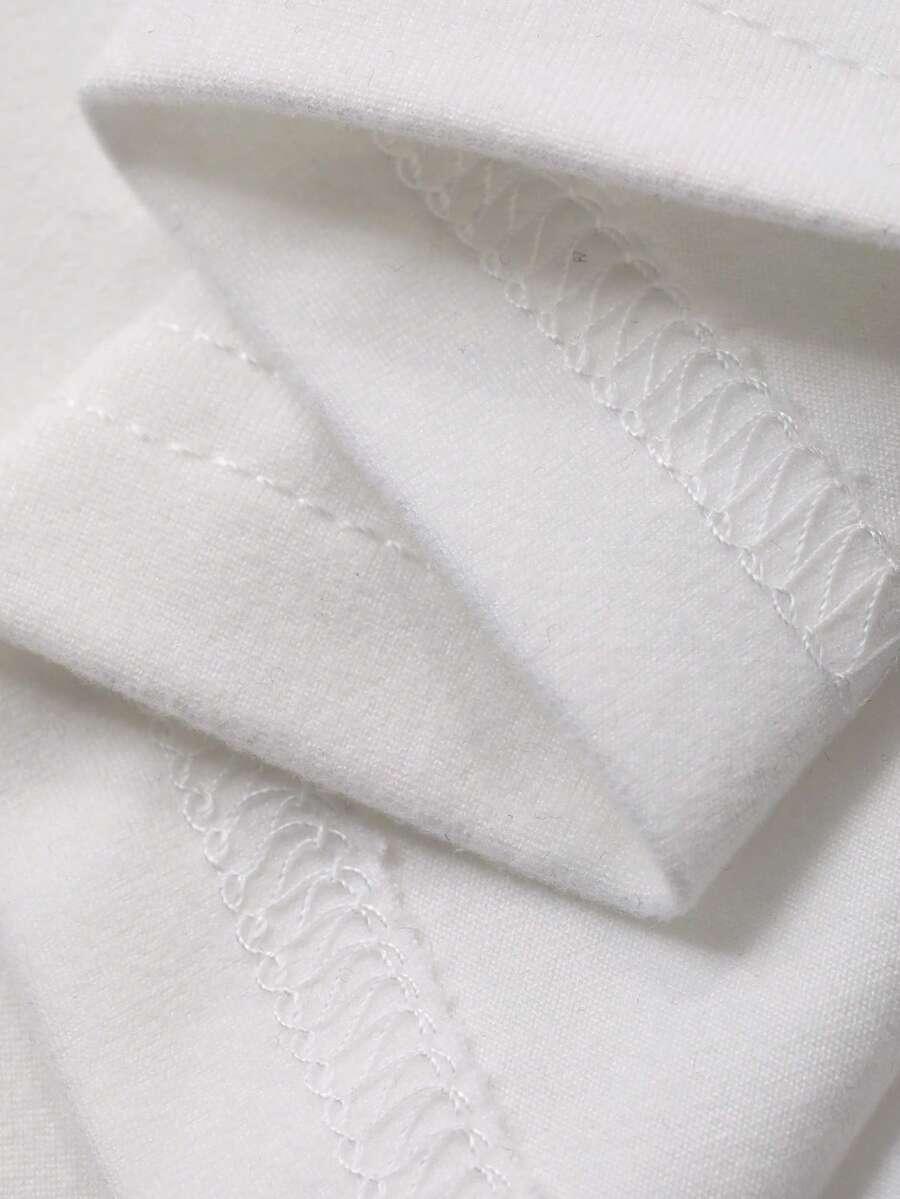 biały t-shirt v-neck