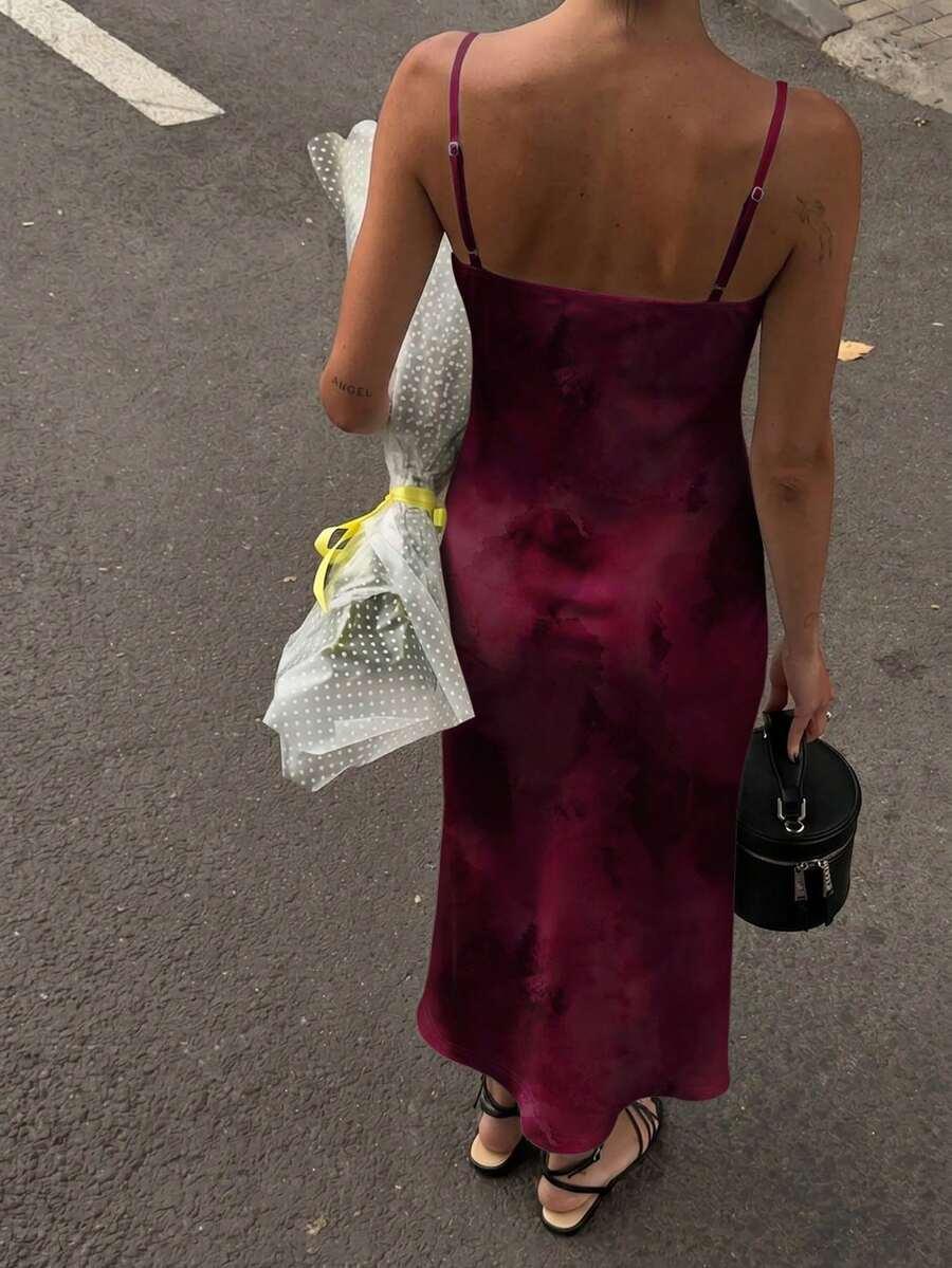 BORDOWA MAXI SUKIENKA na ramiączkach
