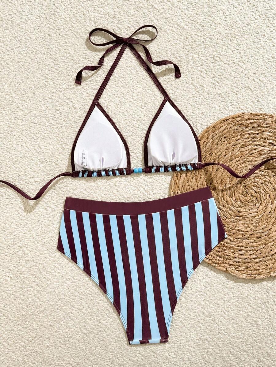 góra od bikini w paski