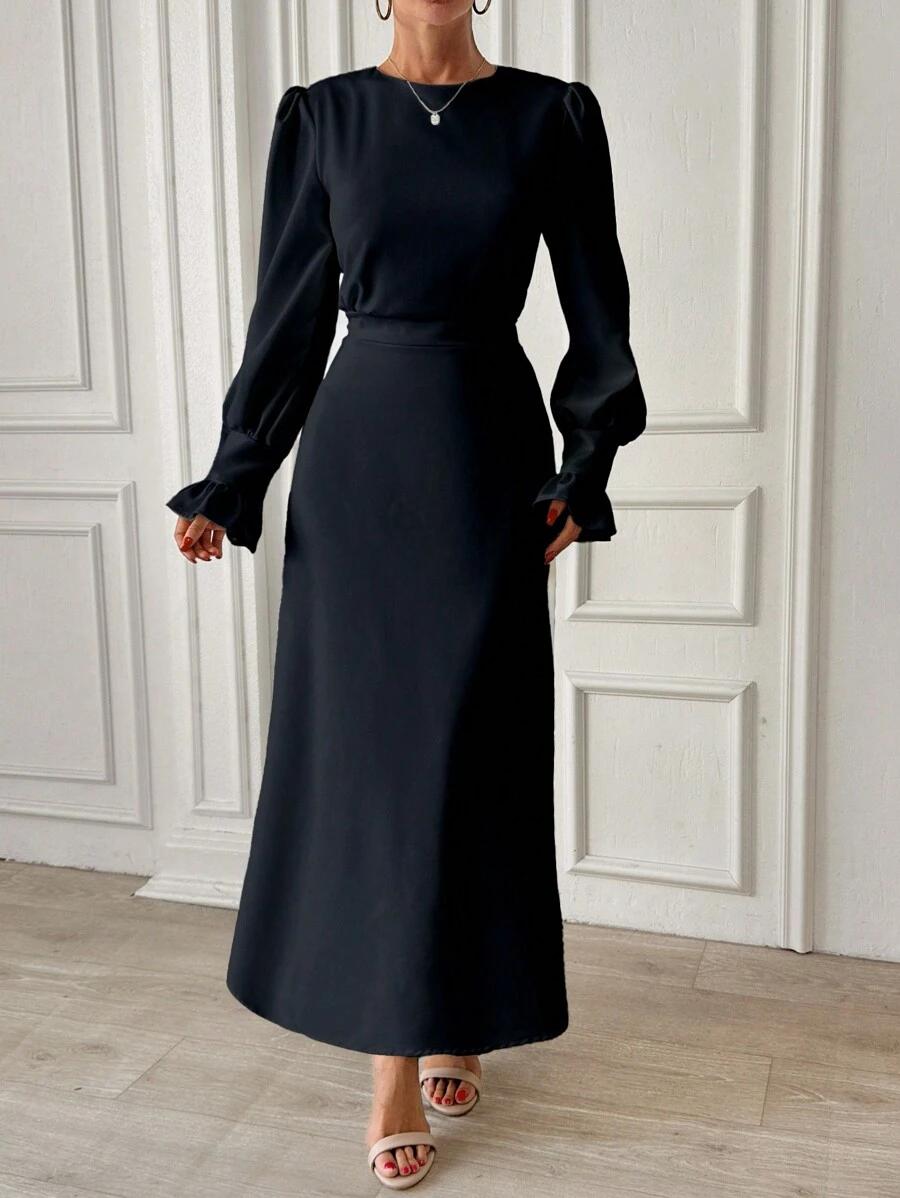 CZARNA MAXI SUKIENKA
