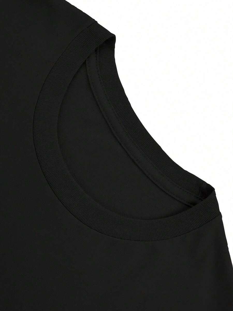 czarny t-shirt nadruk