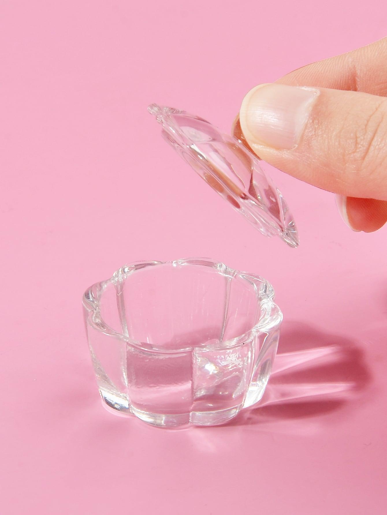 szklany pojemnik do czyszczenia pędzli manicure