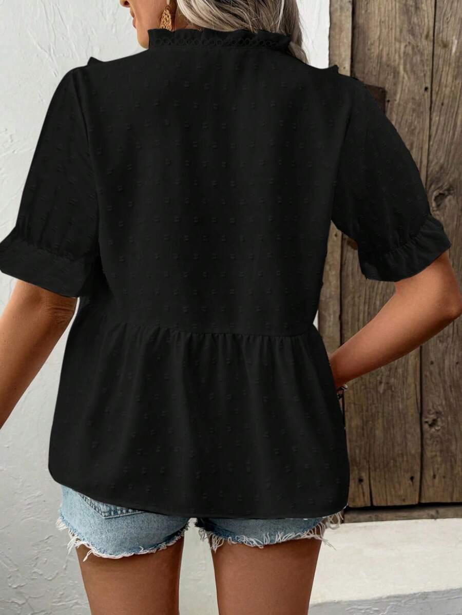 CZARNA BLUZKA V-NECK