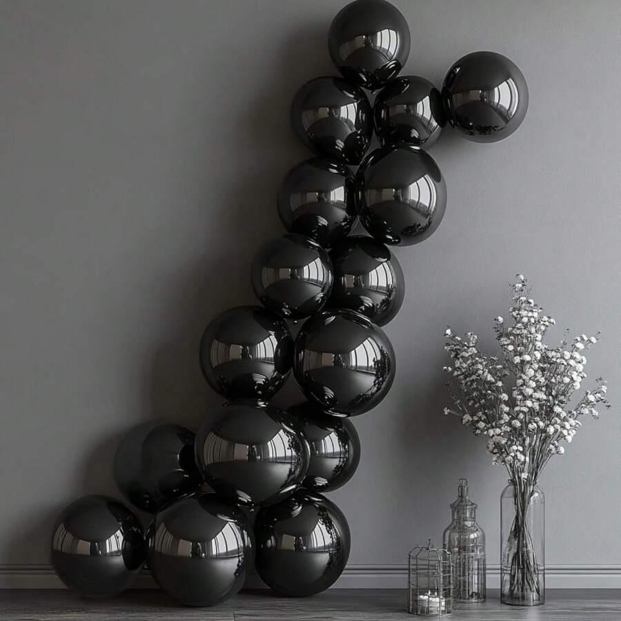 czarne balony 10 szt