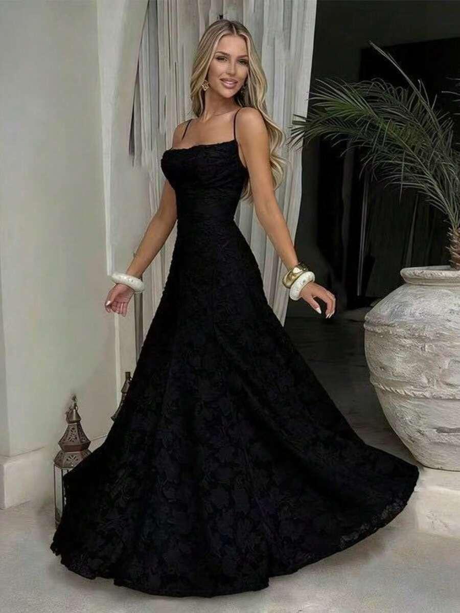 czarna maxi sukienka