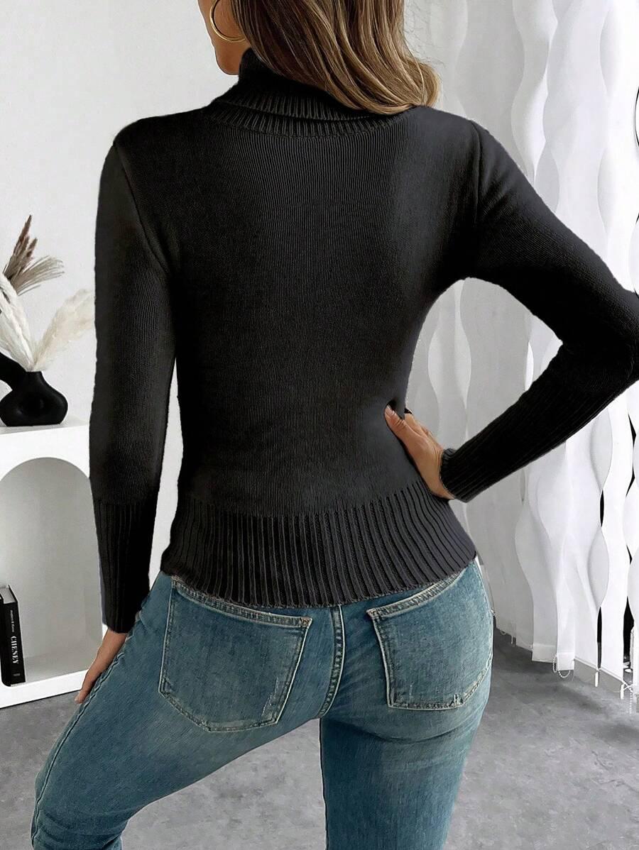 CZARNY SWETER GOLF DZIANINA 