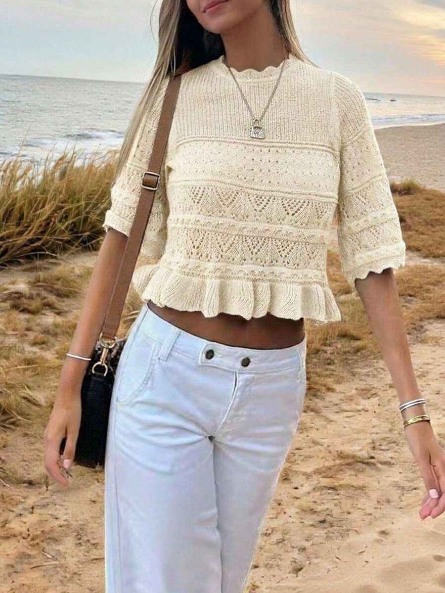 SWETER DAMSKI Z FALBANKĄ