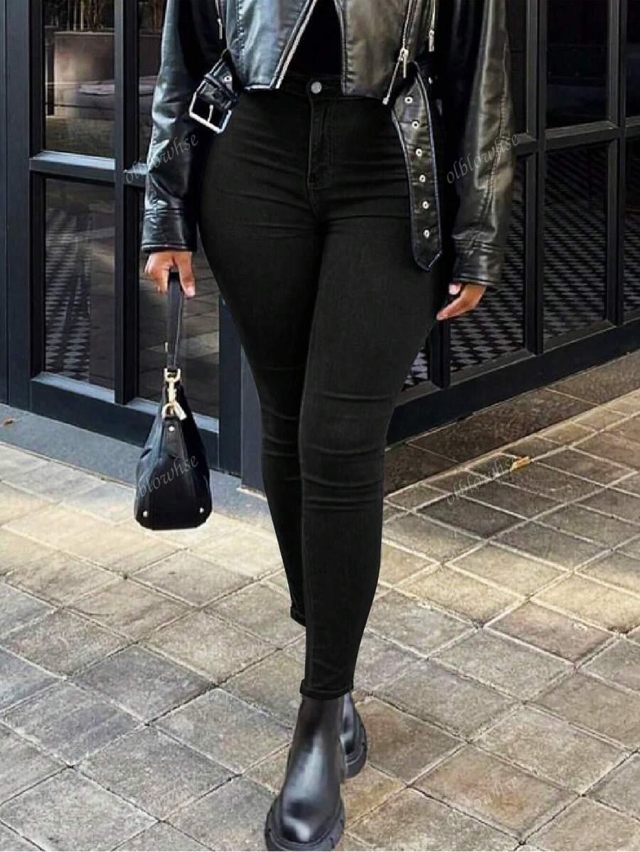 CZARNE SPODNIE JEANS RURKI