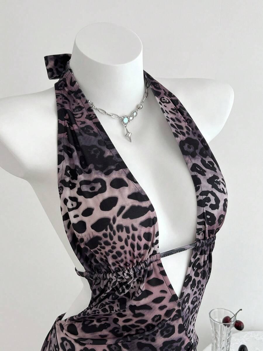 ASYMETRYCZNA SUKIENKA V-NECK