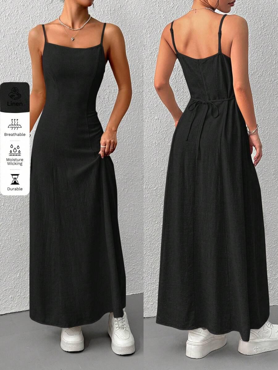 czarna sukienka maxi