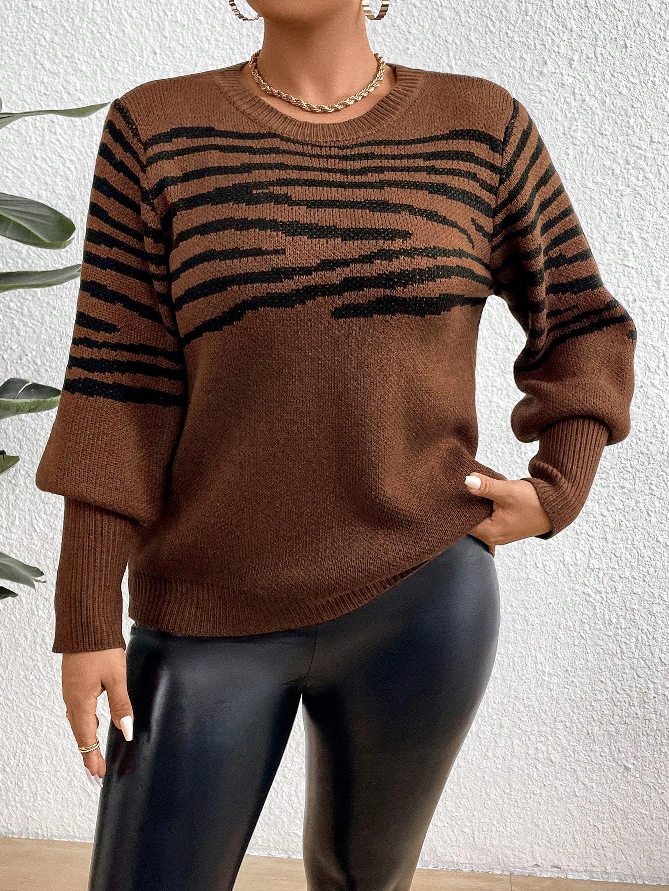 BRĄZOWY SWETER WZÓR