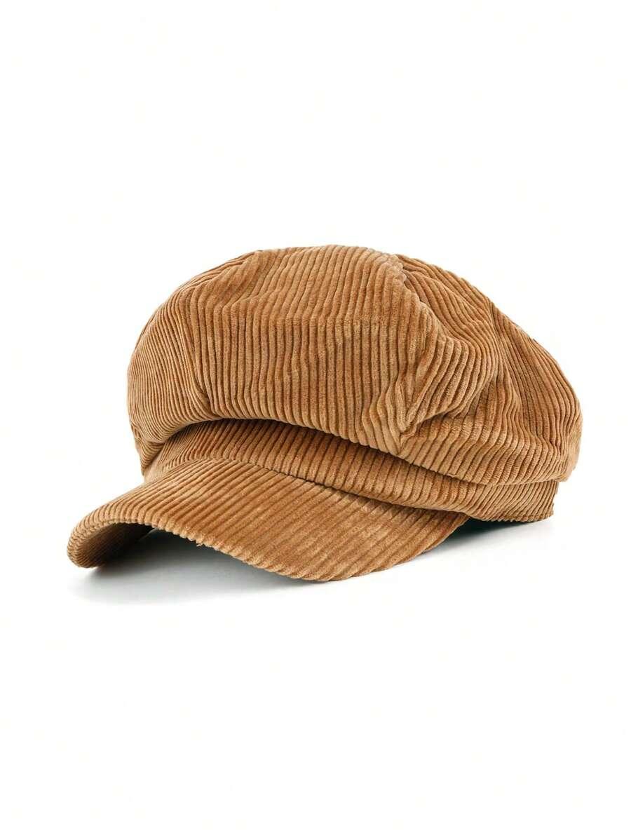 BRĄZOWY BERET Z DASZKIEM