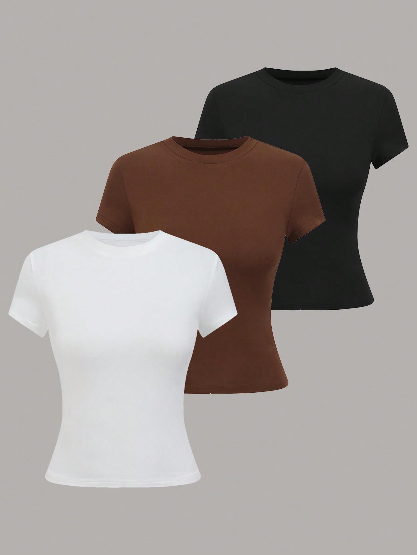 T-SHIRT KLASYCZNY Z KRÓTKIM RĘKAWEM 3-PACK