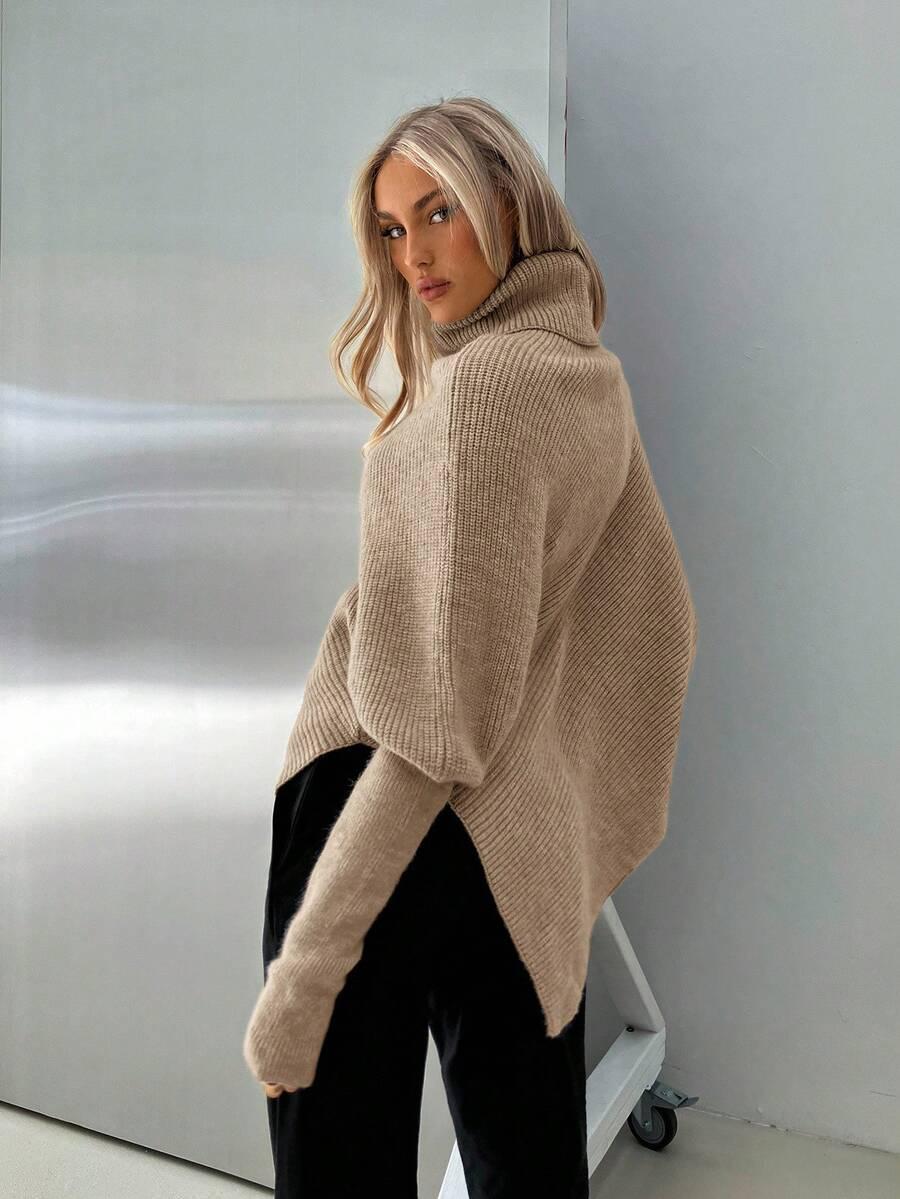 beżowy sweter golf