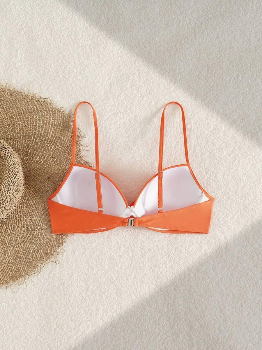pomarańczowa usztywniana góra bikini