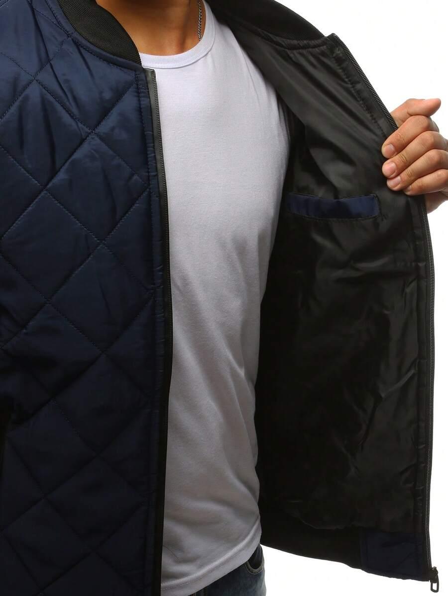 GRANATOWA PIKOWANA KURTKA BOMBER