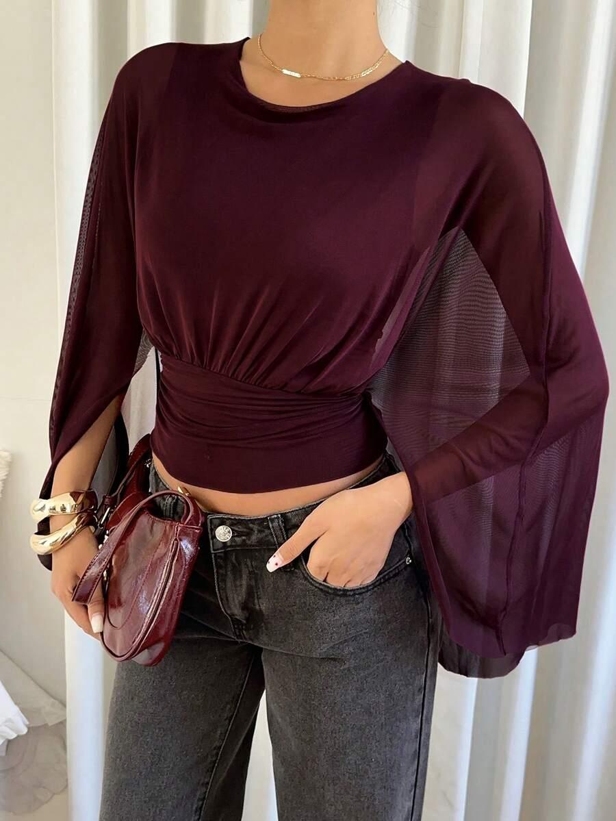 fioletowa bluzka casual