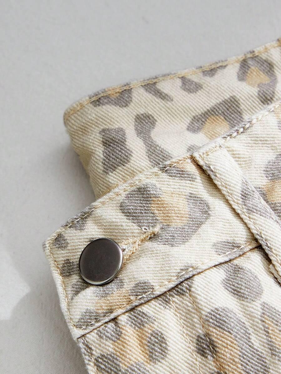 spodnie jeans animal print
