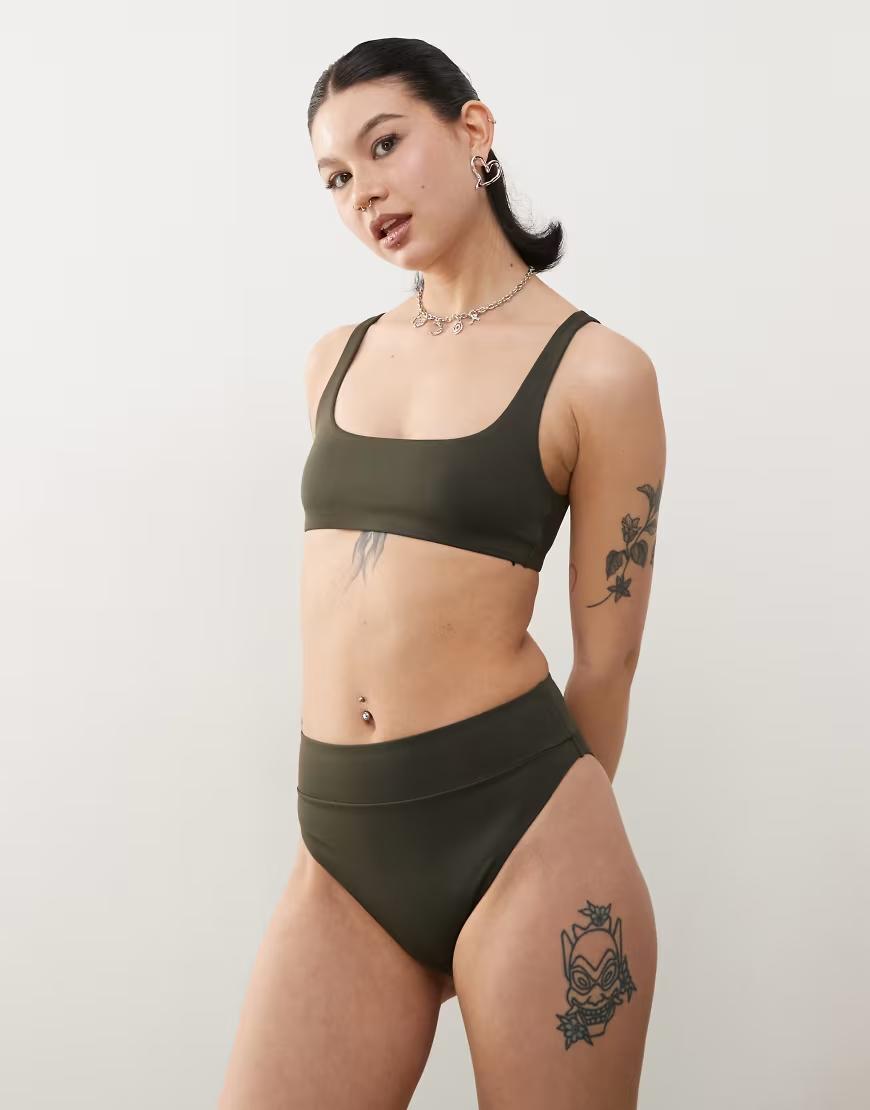 ZIELONY DÓŁ OD BIKINI WYSOKI STAN 
